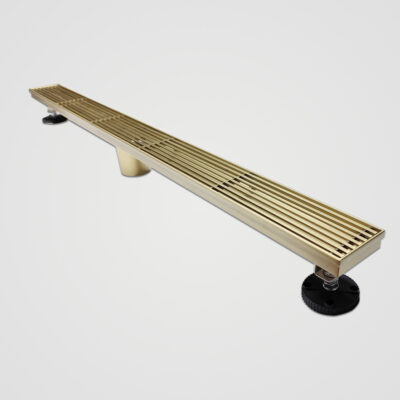 AQUADOM OCEANIC  36" Linear Shower Drain Grid Cover, with hair strainer, Marine-Grade 316 stainless steel in Brushed Gold
