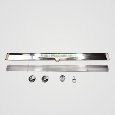 AQUADOM OCEANIC 36" Linear Shower Drain Grid Cover, with hair strainer, Marine-Grade 316 stainless steel in Satin