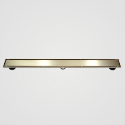 AQUADOM OCEANIC 24" Linear Shower Drain Tile-In, with hair strainer and adjustment feet, Marine-Grade 316 stainless steel in Brushed Gold (Copy)