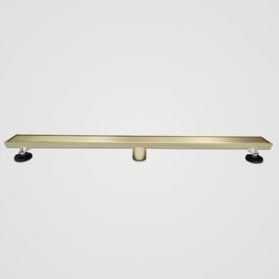 AQUADOM OCEANIC  36" Linear Shower Drain Tile-In, with hair strainer, Marine-Grade 316 stainless steel in Brushed Gold