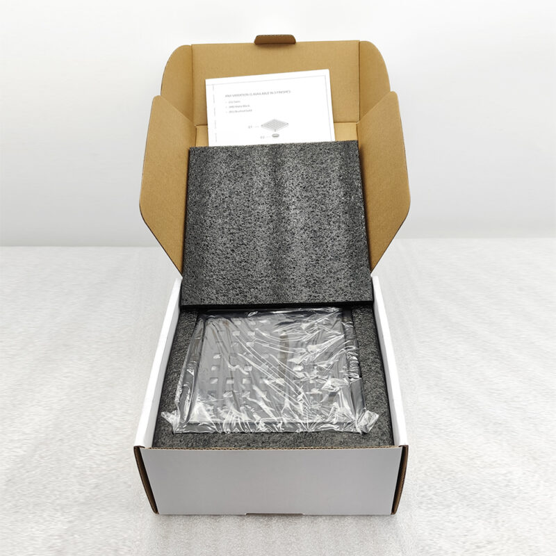 AQUADOM OCEANIC 6"x6" Square Shower Drain Grid Cover, with hair strainer, Marine-Grade 316 stainless steel in Matte Black