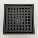 AQUADOM OCEANIC 6"x6" Square Shower Drain Grid Cover, with hair strainer, Marine-Grade 316 stainless steel in Matte Black