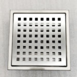 AQUADOM OCEANIC 6"x6" Square Shower Drain Grid Cover, with hair strainer, Marine-Grade 316 stainless steel in Satin