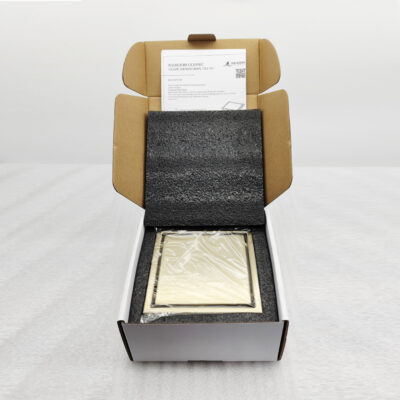 AQUADOM OCEANIC  6"x6" Square Shower Drain Tile-In, with hair strainer, Marine-Grade 316 stainless steel in Brushed Gold