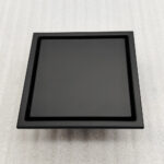 AQUADOM OCEANIC 6"x6" Square Shower Drain Tile-In, with hair strainer, Marine-Grade 316 stainless steel in Matte Black