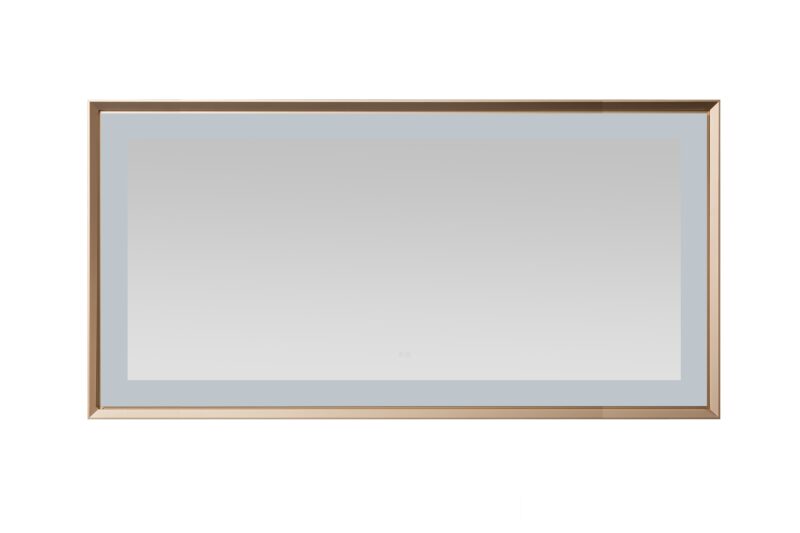  AQUADOM Madison 72"x36"x2.28" LED Lighted Framed Mirror for Bathrooms with Defogger, Dimmer, Touch Control, 3 Color Lighting in Brushed Gold