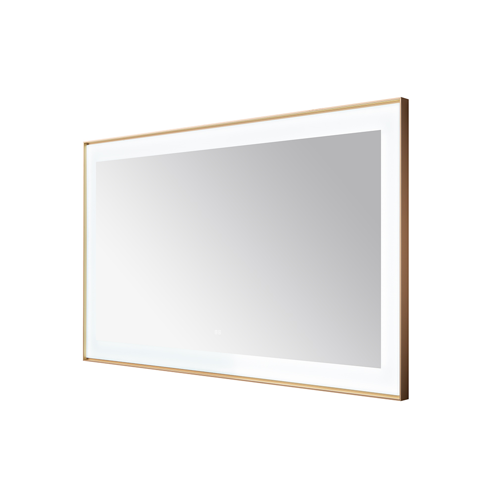 AQUADOM Lexington 60"x36"x2.28" LED Lighted Framed Mirror for Bathrooms with Defogger, Dimmer, Touch Control, 3 Color Lighting in Brushed Gold AQUADOM Lexington 60"x36"x2.28" LED Lighted Framed Mirror for Bathrooms with Defogger, Dimmer, Touch Control, 3 Color Lighting in Brushed Gold