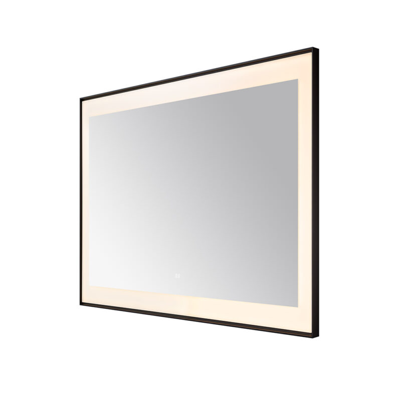 AQUADOM Lexington 48"x36"x2.28" LED Lighted Framed Mirror for Bathrooms with Defogger, Dimmer, Touch Control, 3 Color Lighting in Matte Black