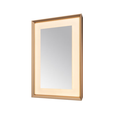  AQUADOM Madison 30"x36"x2.28" LED Lighted Framed Mirror for Bathrooms with Defogger, Dimmer, Touch Control, 3 Color Lighting in Brushed Gold