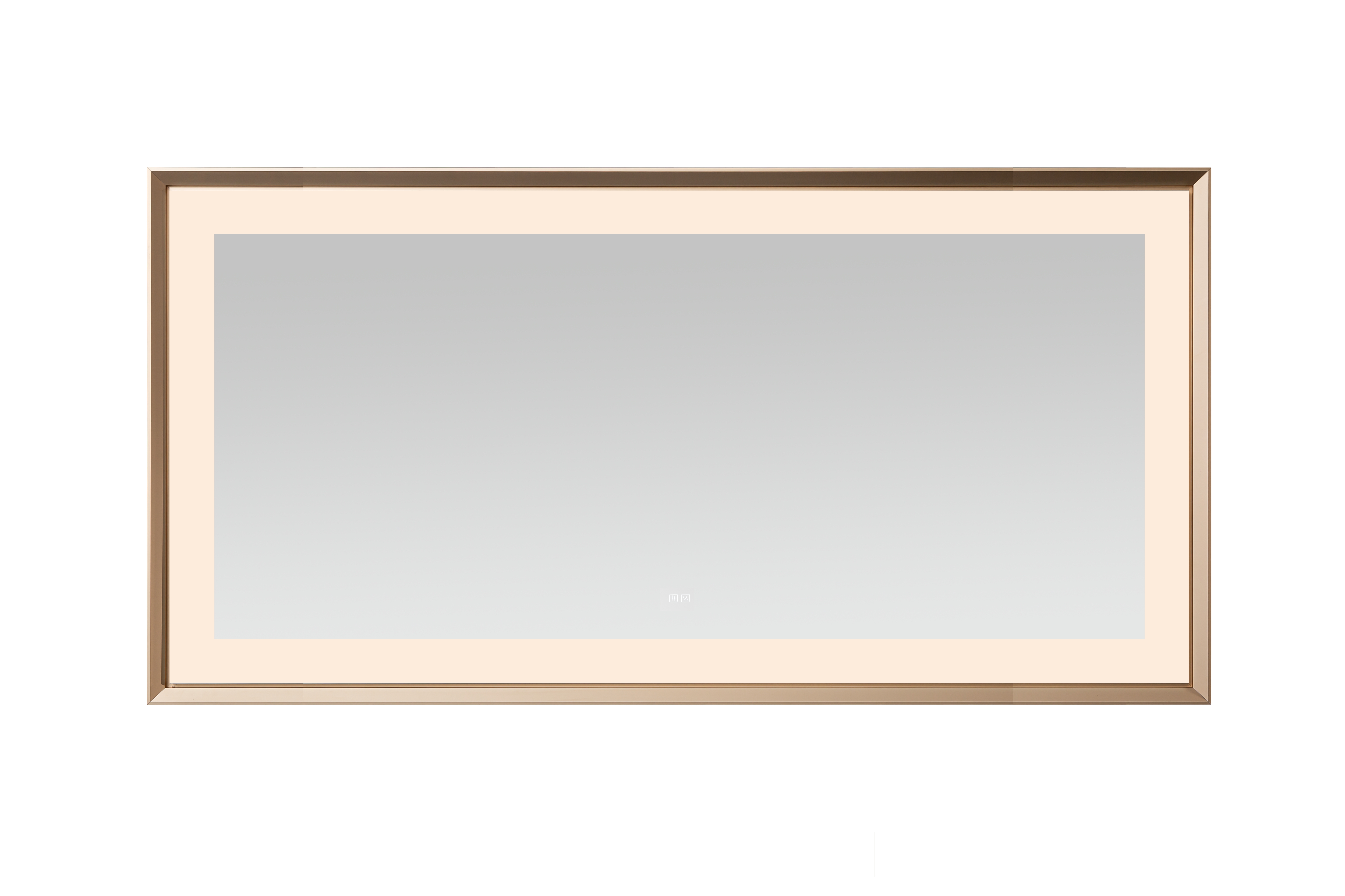 AQUADOM Madison 72"x36"x2.28" LED Lighted Framed Mirror for Bathrooms with Defogger, Dimmer, Touch Control, 3 Color Lighting in Brushed Gold  AQUADOM Madison 72"x36"x2.28" LED Lighted Framed Mirror for Bathrooms with Defogger, Dimmer, Touch Control, 3 Color Lighting in Brushed Gold