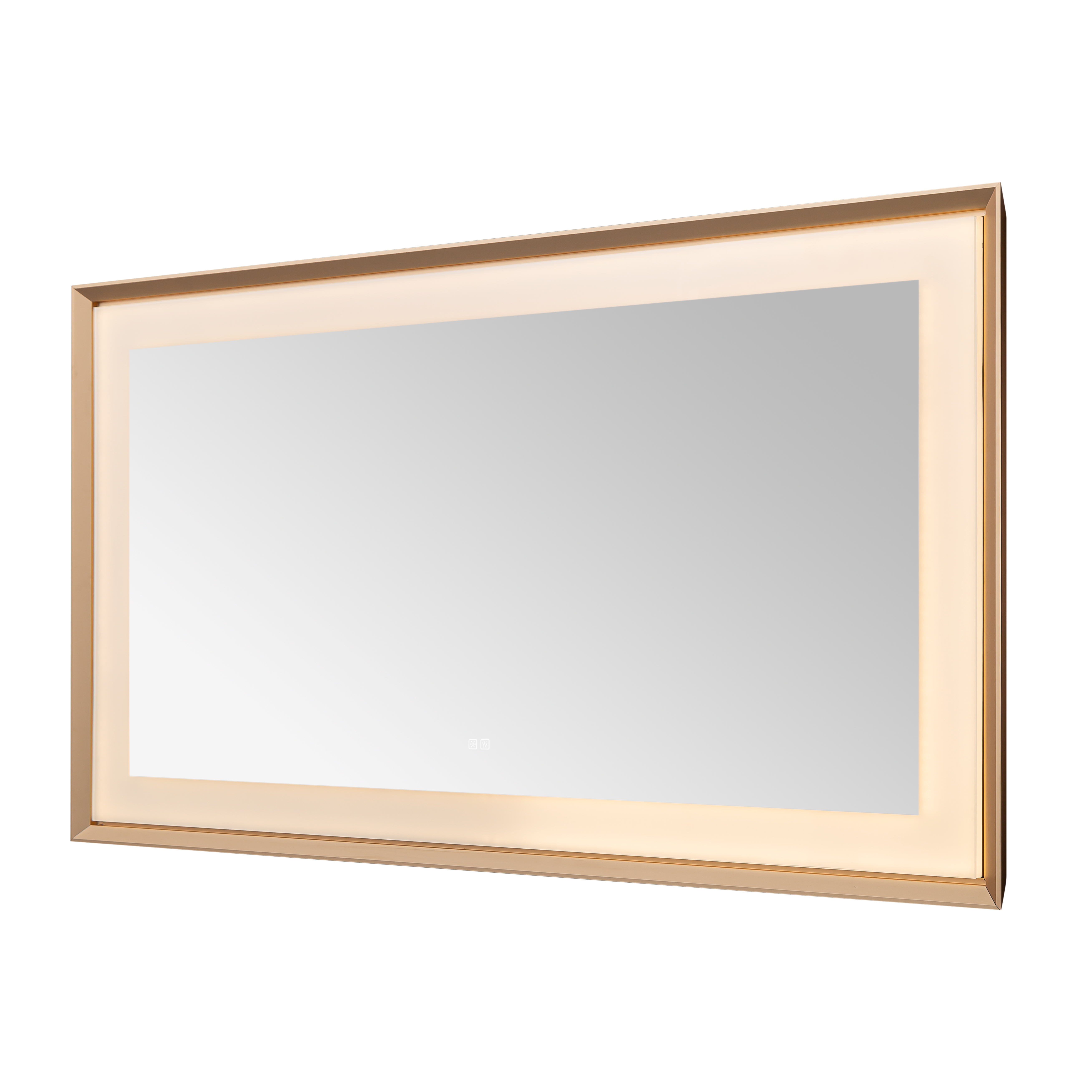 AQUADOM Madison 72"x36"x2.28" LED Lighted Framed Mirror for Bathrooms with Defogger, Dimmer, Touch Control, 3 Color Lighting in Brushed Gold  AQUADOM Madison 72"x36"x2.28" LED Lighted Framed Mirror for Bathrooms with Defogger, Dimmer, Touch Control, 3 Color Lighting in Brushed Gold