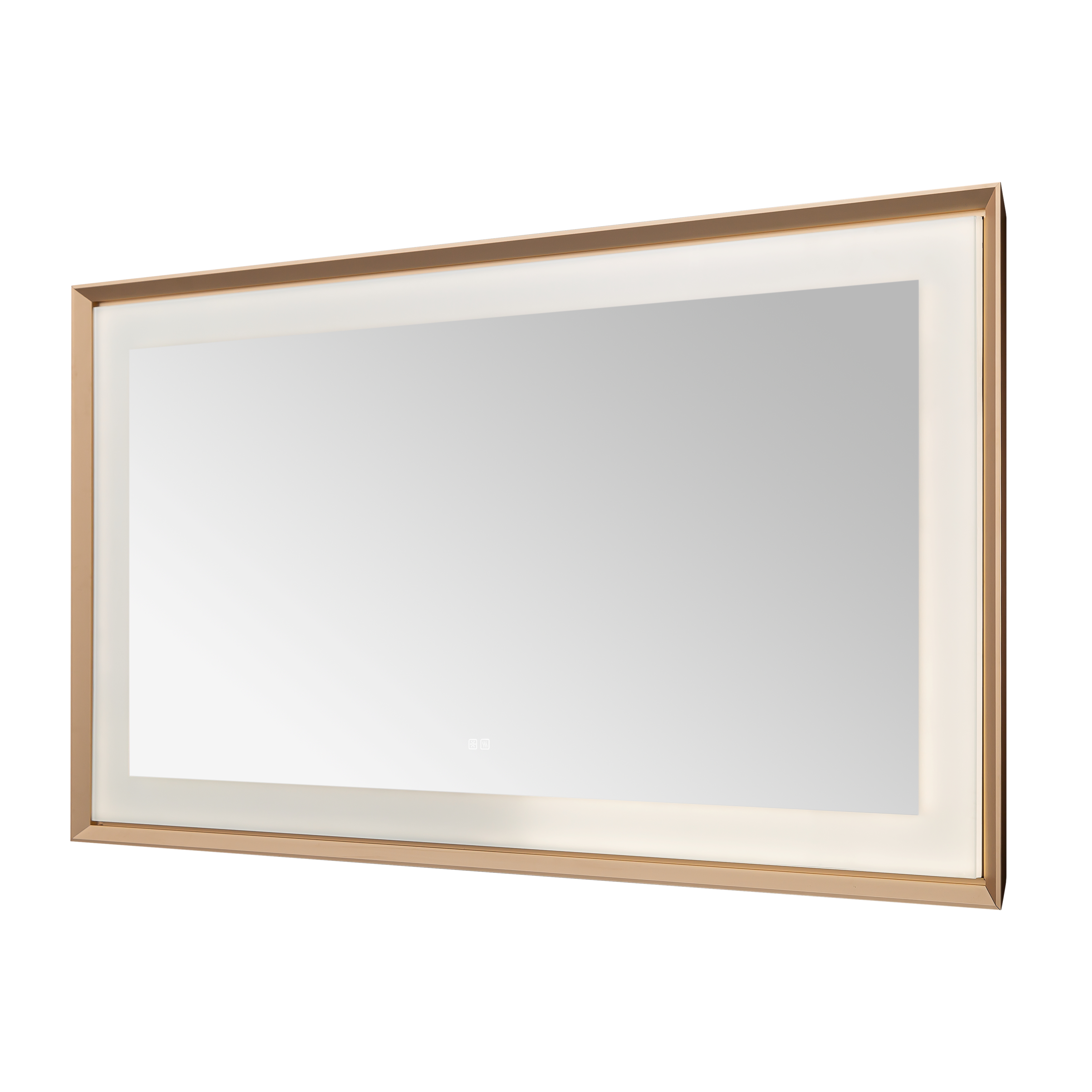 AQUADOM Madison 72"x36"x2.28" LED Lighted Framed Mirror for Bathrooms with Defogger, Dimmer, Touch Control, 3 Color Lighting in Brushed Gold  AQUADOM Madison 72"x36"x2.28" LED Lighted Framed Mirror for Bathrooms with Defogger, Dimmer, Touch Control, 3 Color Lighting in Brushed Gold
