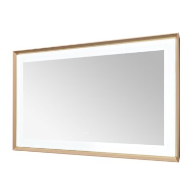  AQUADOM Madison 72"x36"x2.28" LED Lighted Framed Mirror for Bathrooms with Defogger, Dimmer, Touch Control, 3 Color Lighting in Brushed Gold