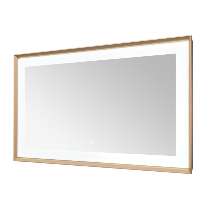  AQUADOM Madison 72"x36"x2.28" LED Lighted Framed Mirror for Bathrooms with Defogger, Dimmer, Touch Control, 3 Color Lighting in Brushed Gold