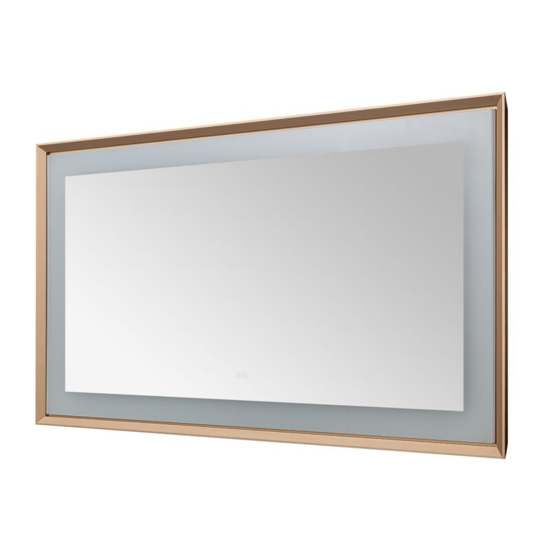  AQUADOM Madison 72"x36"x2.28" LED Lighted Framed Mirror for Bathrooms with Defogger, Dimmer, Touch Control, 3 Color Lighting in Brushed Gold