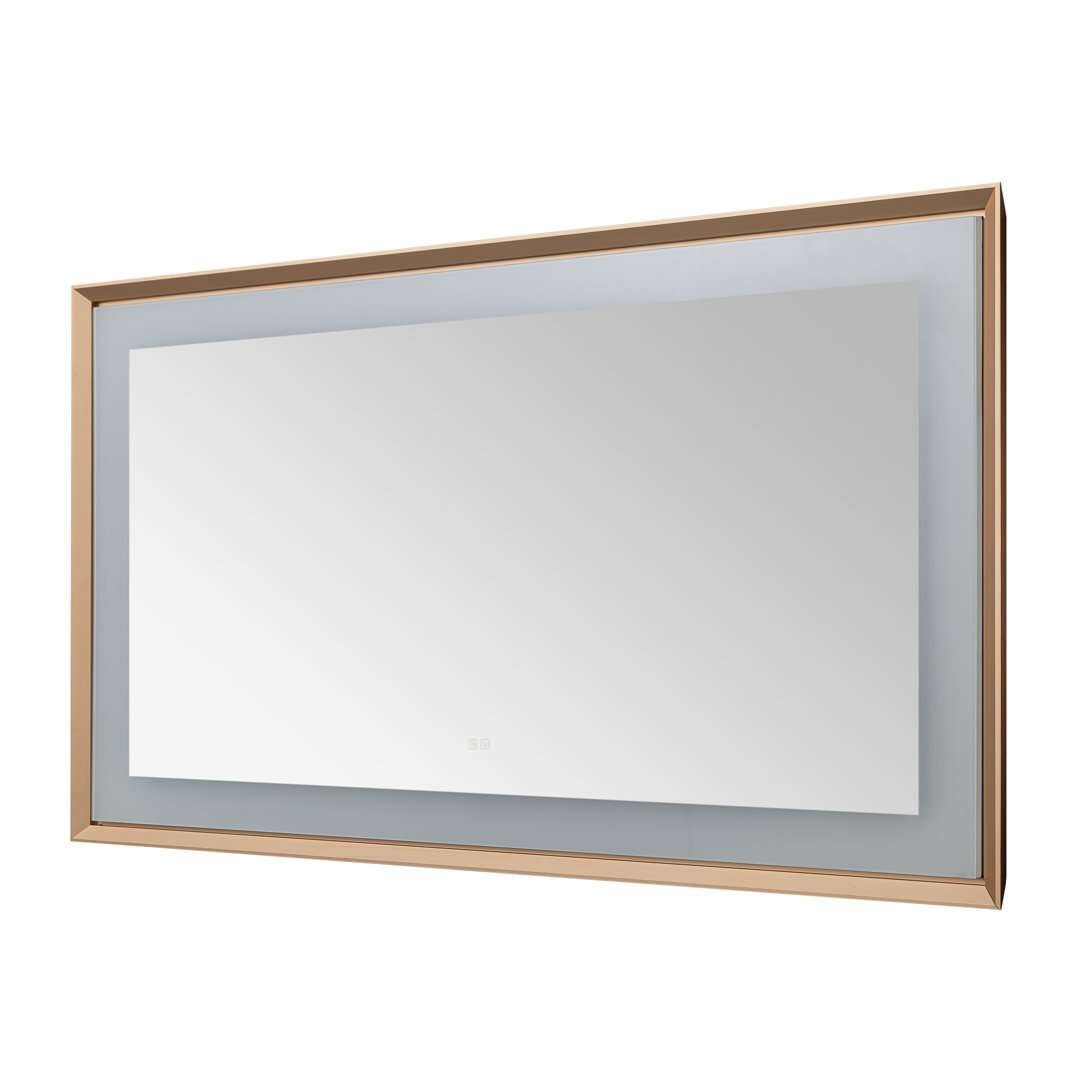 AQUADOM Madison 72"x36"x2.28" LED Lighted Framed Mirror for Bathrooms with Defogger, Dimmer, Touch Control, 3 Color Lighting in Brushed Gold  AQUADOM Madison 72"x36"x2.28" LED Lighted Framed Mirror for Bathrooms with Defogger, Dimmer, Touch Control, 3 Color Lighting in Brushed Gold