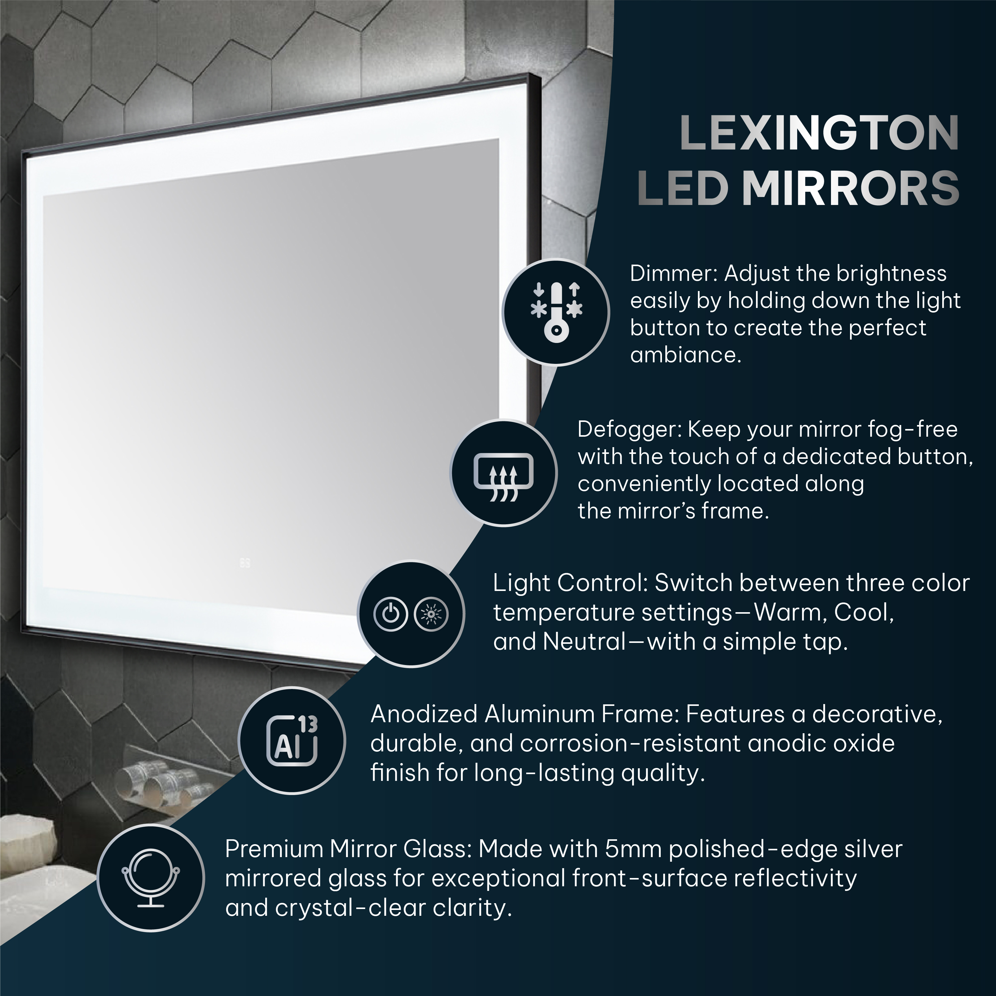 Lexington LED Mirror For Bathroom Collection