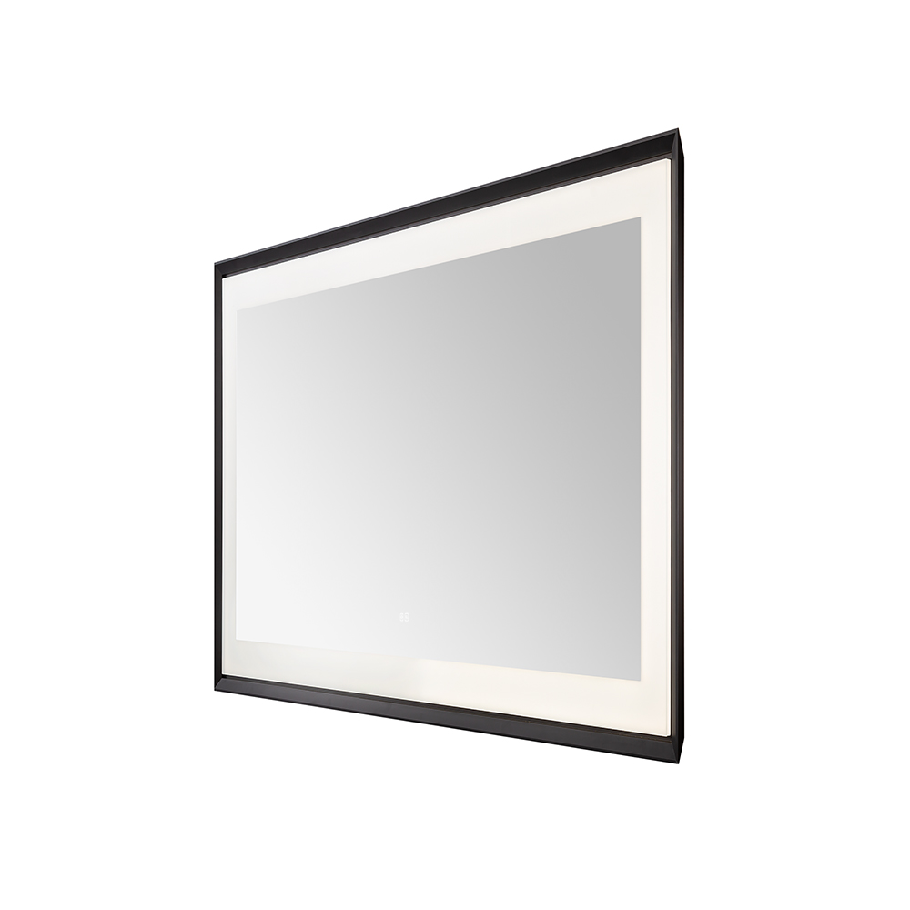 AQUADOM Madison 48"x36"x2.28" LED Lighted Framed Mirror for Bathrooms with Defogger, Dimmer, Touch Control, 3 Color Lighting in Matte Black  AQUADOM Madison 48"x36"x2.28" LED Lighted Framed Mirror for Bathrooms with Defogger, Dimmer, Touch Control, 3 Color Lighting in Matte Black