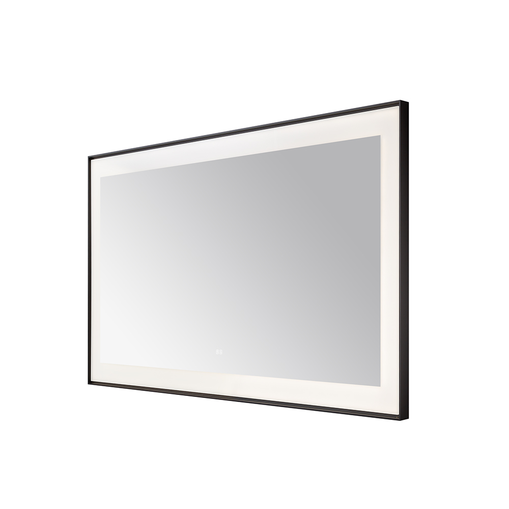 AQUADOM Lexington 60"x36"x2.28" LED Lighted Framed Mirror for Bathrooms with Defogger, Dimmer, Touch Control, 3 Color Lighting in Matte Black  AQUADOM Lexington 60"x36"x2.28" LED Lighted Framed Mirror for Bathrooms with Defogger, Dimmer, Touch Control, 3 Color Lighting in Matte Black