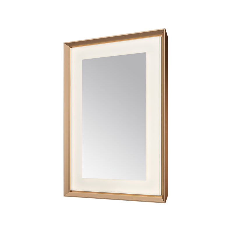  AQUADOM Madison 30"x36"x2.28" LED Lighted Framed Mirror for Bathrooms with Defogger, Dimmer, Touch Control, 3 Color Lighting in Brushed Gold