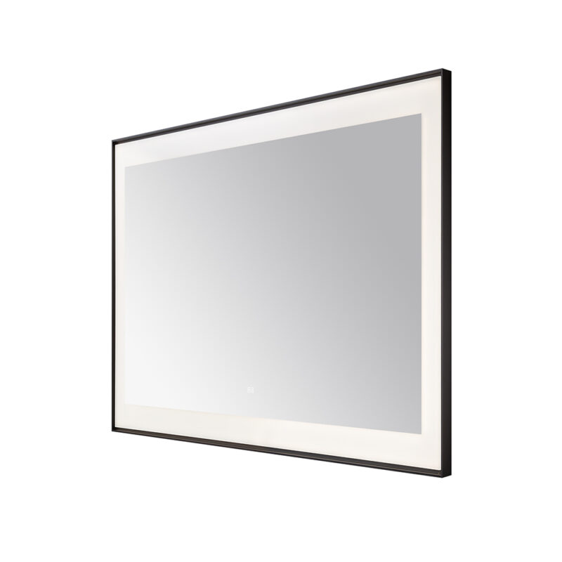  AQUADOM Lexington 48"x36"x2.28" LED Lighted Framed Mirror for Bathrooms with Defogger, Dimmer, Touch Control, 3 Color Lighting in Matte Black