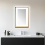  AQUADOM Madison 24"x36"x2.28"LED Lighted Framed Mirror for Bathrooms with Defogger, Dimmer, Touch Control, 3 Color Lighting in Brushed Gold