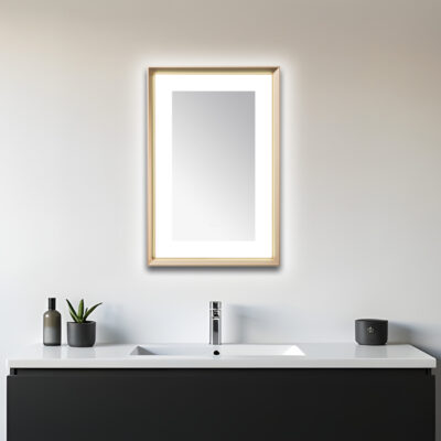  AQUADOM Madison 24"x36"x2.28"LED Lighted Framed Mirror for Bathrooms with Defogger, Dimmer, Touch Control, 3 Color Lighting in Brushed Gold