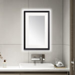  AQUADOM Madison 24"x36"x2.28" LED Lighted Framed Mirror for Bathrooms with Defogger, Dimmer, Touch Control, 3 Color Lighting in Matte Black