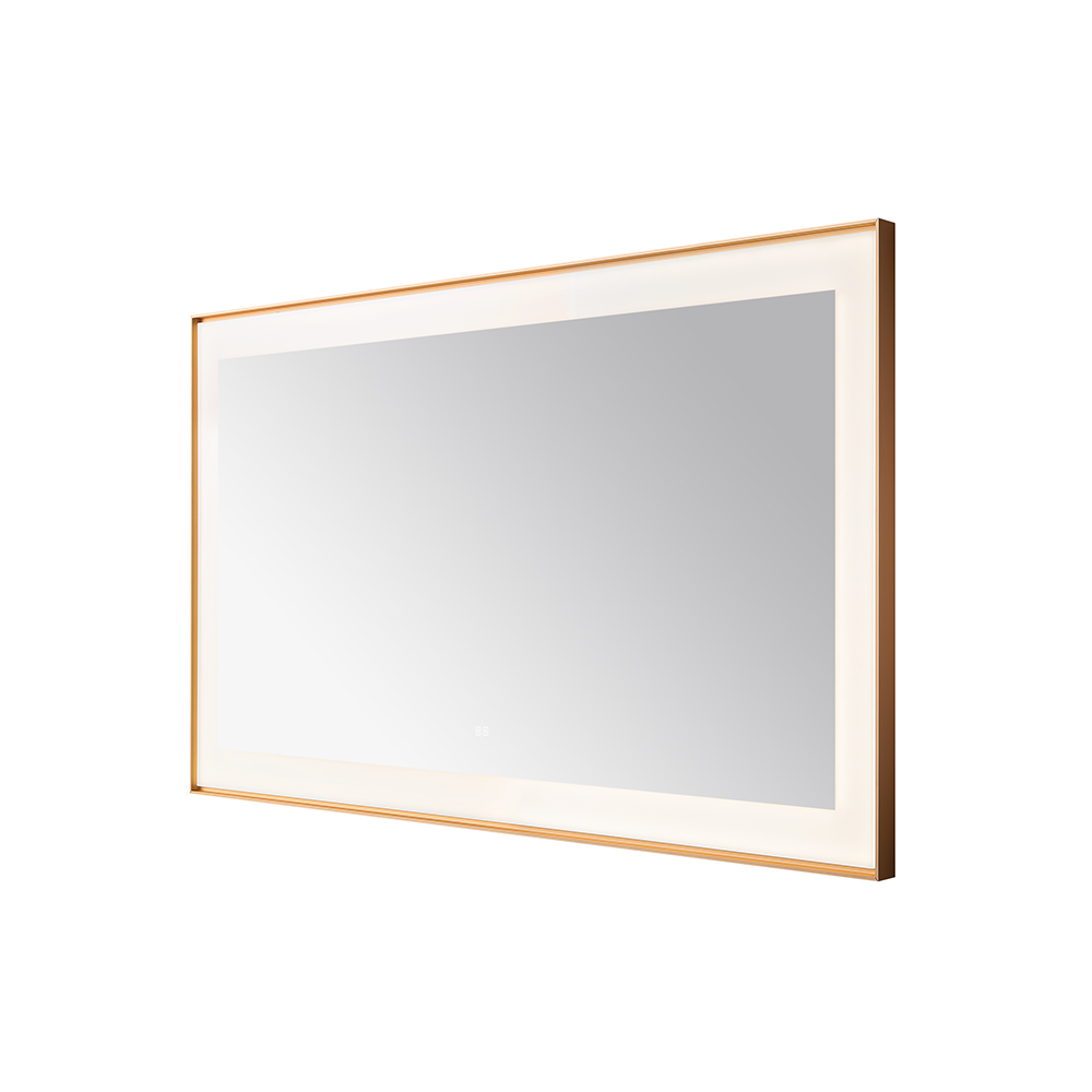 AQUADOM Lexington 60"x36"x2.28" LED Lighted Framed Mirror for Bathrooms with Defogger, Dimmer, Touch Control, 3 Color Lighting in Brushed Gold AQUADOM Lexington 60"x36"x2.28" LED Lighted Framed Mirror for Bathrooms with Defogger, Dimmer, Touch Control, 3 Color Lighting in Brushed Gold