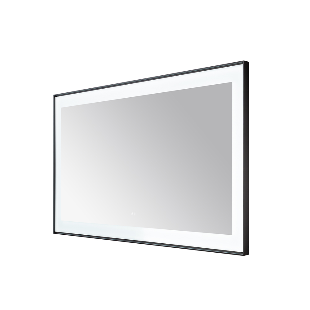 AQUADOM Lexington 60"x36"x2.28" LED Lighted Framed Mirror for Bathrooms with Defogger, Dimmer, Touch Control, 3 Color Lighting in Matte Black  AQUADOM Lexington 60"x36"x2.28" LED Lighted Framed Mirror for Bathrooms with Defogger, Dimmer, Touch Control, 3 Color Lighting in Matte Black