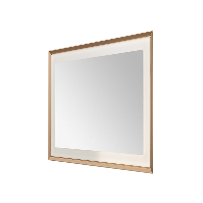  AQUADOM Madison 48"x36"x2.28" LED Lighted Framed Mirror for Bathrooms with Defogger, Dimmer, Touch Control, 3 Color Lighting in Brushed Gold