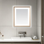  AQUADOM Madison 30"x36"x2.28" LED Lighted Framed Mirror for Bathrooms with Defogger, Dimmer, Touch Control, 3 Color Lighting in Brushed Gold