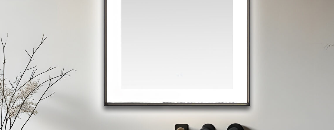  AQUADOM Lexington 30"x36"x2.28" LED Lighted Framed Mirror for Bathrooms with Defogger, Dimmer, Touch Control, 3 Color Lighting in Matte Black
