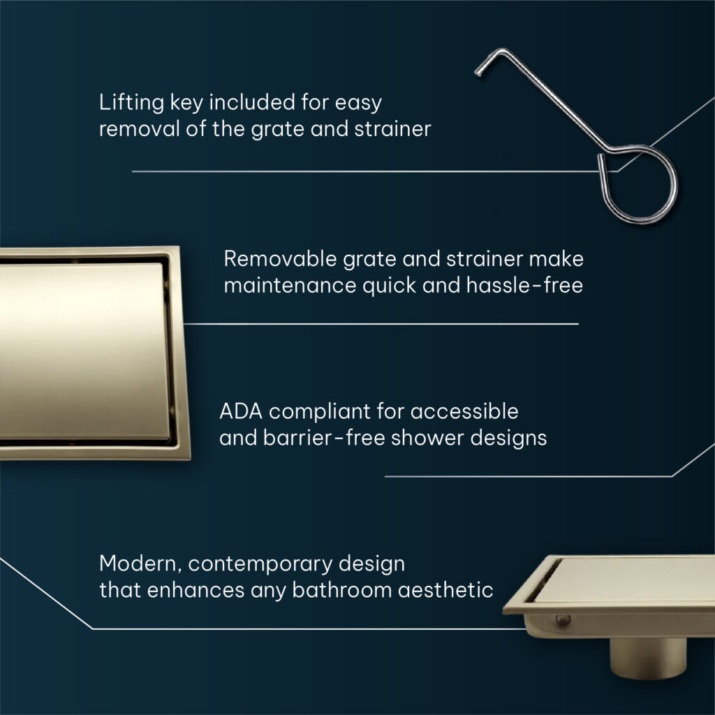 Aquadom Oceanic Shower Drains – Sleek Linear Drainage