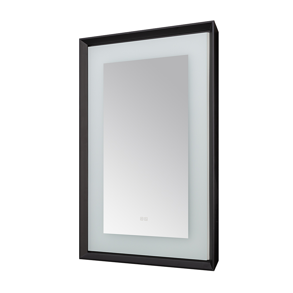 AQUADOM Madison 30"x36"x2.28" LED Lighted Framed Mirror for Bathrooms with Defogger, Dimmer, Touch Control, 3 Color Lighting in Matte Black  AQUADOM Madison 30"x36"x2.28" LED Lighted Framed Mirror for Bathrooms with Defogger, Dimmer, Touch Control, 3 Color Lighting in Matte Black