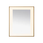  AQUADOM Lexington 30"x36"x2.28" LED Lighted Framed Mirror for Bathrooms with Defogger, Dimmer, Touch Control, 3 Color Lighting in Brushed Gold