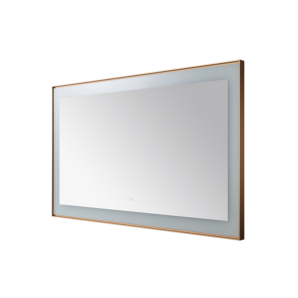 AQUADOM Lexington 60"x36"x2.28" LED Lighted Framed Mirror for Bathrooms with Defogger, Dimmer, Touch Control, 3 Color Lighting in Brushed Gold AQUADOM Lexington 60"x36"x2.28" LED Lighted Framed Mirror for Bathrooms with Defogger, Dimmer, Touch Control, 3 Color Lighting in Brushed Gold
