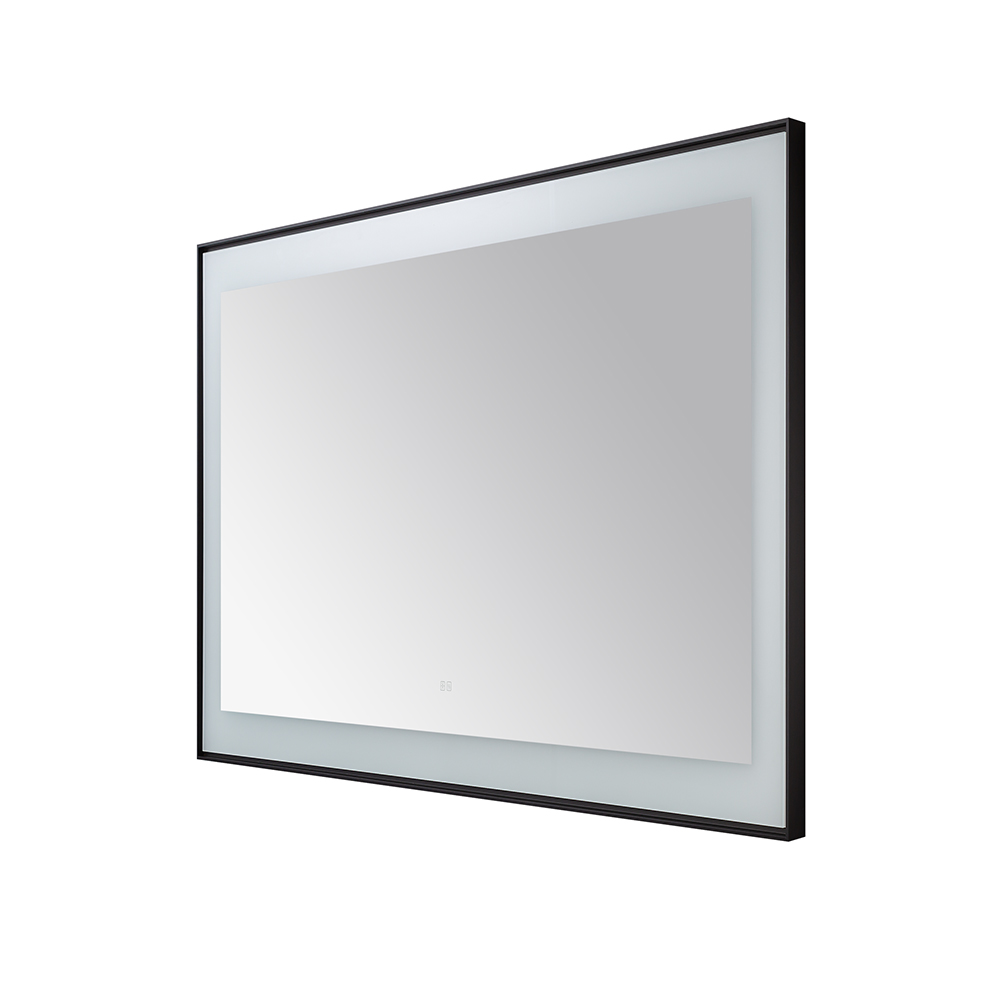 AQUADOM Lexington 48"x36"x2.28" LED Lighted Framed Mirror for Bathrooms with Defogger, Dimmer, Touch Control, 3 Color Lighting in Matte Black  AQUADOM Lexington 48"x36"x2.28" LED Lighted Framed Mirror for Bathrooms with Defogger, Dimmer, Touch Control, 3 Color Lighting in Matte Black