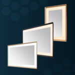  AQUADOM Madison 24"x36"x2.28" LED Lighted Chamfer Frame Mirror with Defogger, 3 Color Lighting, Wall Mount Vertical or Horizontal Installation in Brushed Gold