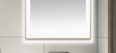  AQUADOM Lexington 48"x36"x2.28" LED Lighted Framed Mirror for Bathrooms with Defogger, Dimmer, Touch Control, 3 Color Lighting in Brushed Gold