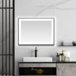  AQUADOM Lexington 48"x36"x2.28" LED Lighted Framed Mirror for Bathrooms with Defogger, Dimmer, Touch Control, 3 Color Lighting in Matte Black