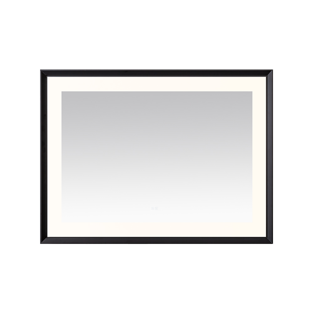 AQUADOM Madison 48"x36"x2.28" LED Lighted Framed Mirror for Bathrooms with Defogger, Dimmer, Touch Control, 3 Color Lighting in Matte Black  AQUADOM Madison 48"x36"x2.28" LED Lighted Framed Mirror for Bathrooms with Defogger, Dimmer, Touch Control, 3 Color Lighting in Matte Black
