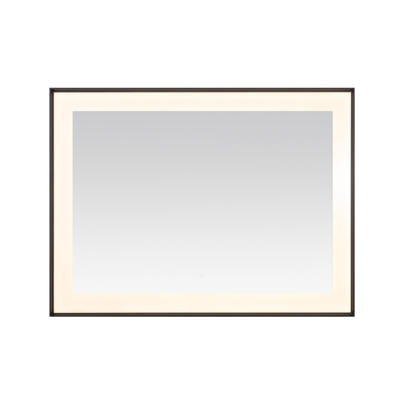  AQUADOM Lexington 48"x36"x2.28" LED Lighted Framed Mirror for Bathrooms with Defogger, Dimmer, Touch Control, 3 Color Lighting in Matte Black