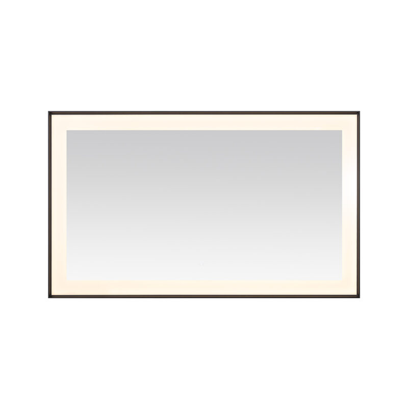  AQUADOM Lexington 60"x36"x2.28" LED Lighted Framed Mirror for Bathrooms with Defogger, Dimmer, Touch Control, 3 Color Lighting in Matte Black