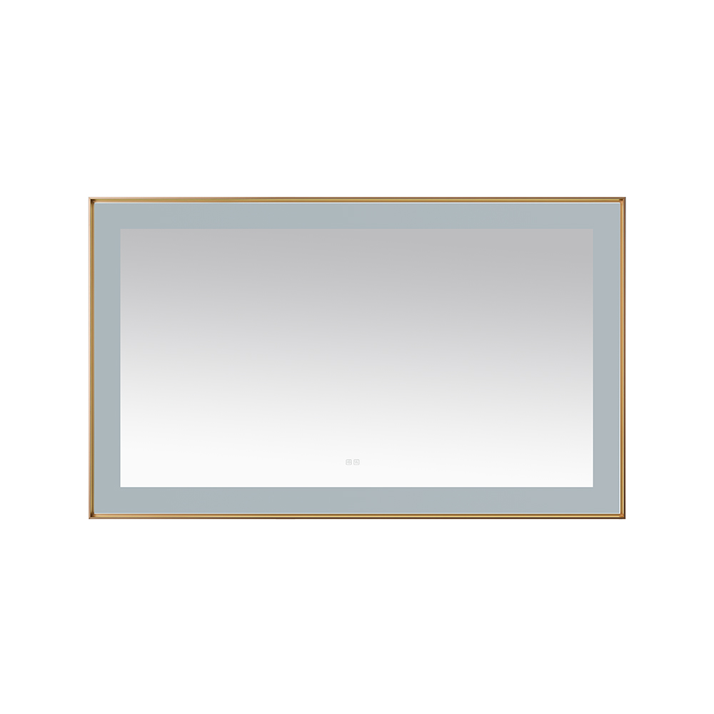 AQUADOM Lexington 60"x36"x2.28" LED Lighted Framed Mirror for Bathrooms with Defogger, Dimmer, Touch Control, 3 Color Lighting in Brushed Gold AQUADOM Lexington 60"x36"x2.28" LED Lighted Framed Mirror for Bathrooms with Defogger, Dimmer, Touch Control, 3 Color Lighting in Brushed Gold