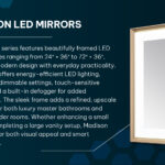  AQUADOM Madison 24"x36"x2.28" LED Lighted Chamfer Frame Mirror with Defogger, 3 Color Lighting, Wall Mount Vertical or Horizontal Installation in Brushed Gold