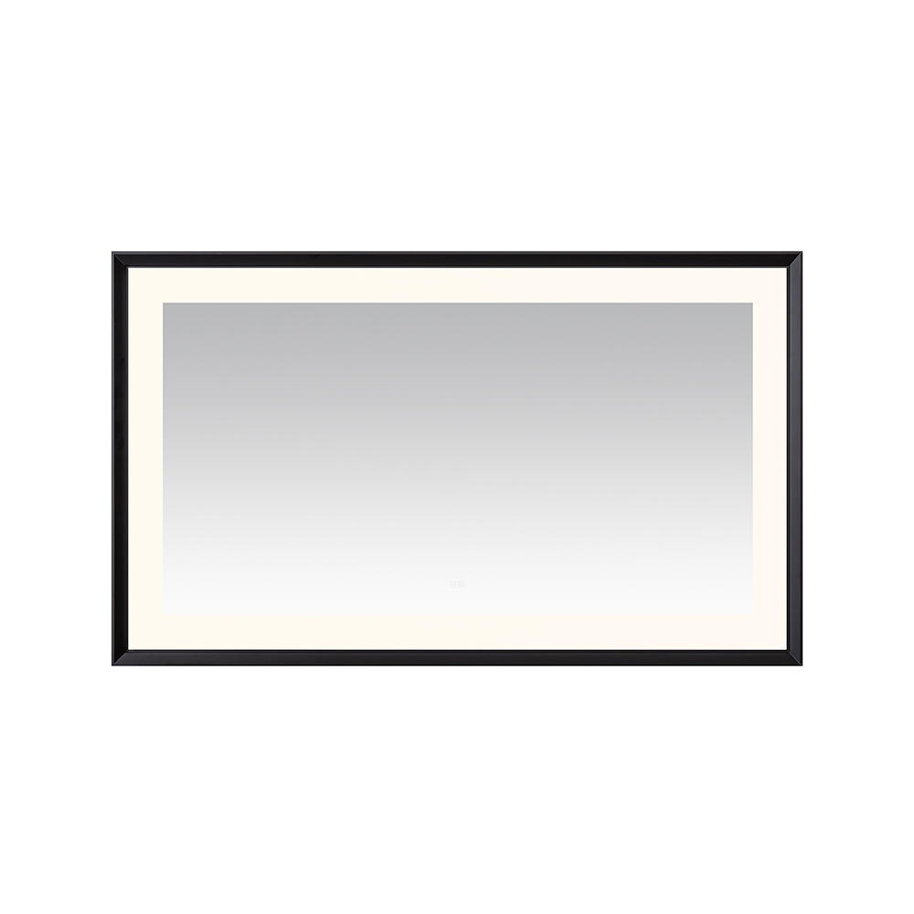 AQUADOM Madison 60"x36"x2.28" LED Lighted Framed Mirror for Bathrooms with Defogger, Dimmer, Touch Control, 3 Color Lighting in Matte Black  AQUADOM Madison 60"x36"x2.28" LED Lighted Framed Mirror for Bathrooms with Defogger, Dimmer, Touch Control, 3 Color Lighting in Matte Black