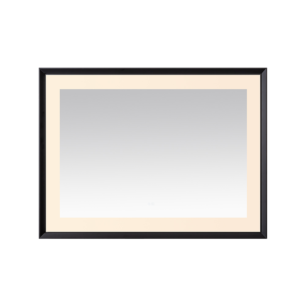 AQUADOM Madison 48"x36"x2.28" LED Lighted Framed Mirror for Bathrooms with Defogger, Dimmer, Touch Control, 3 Color Lighting in Matte Black  AQUADOM Madison 48"x36"x2.28" LED Lighted Framed Mirror for Bathrooms with Defogger, Dimmer, Touch Control, 3 Color Lighting in Matte Black