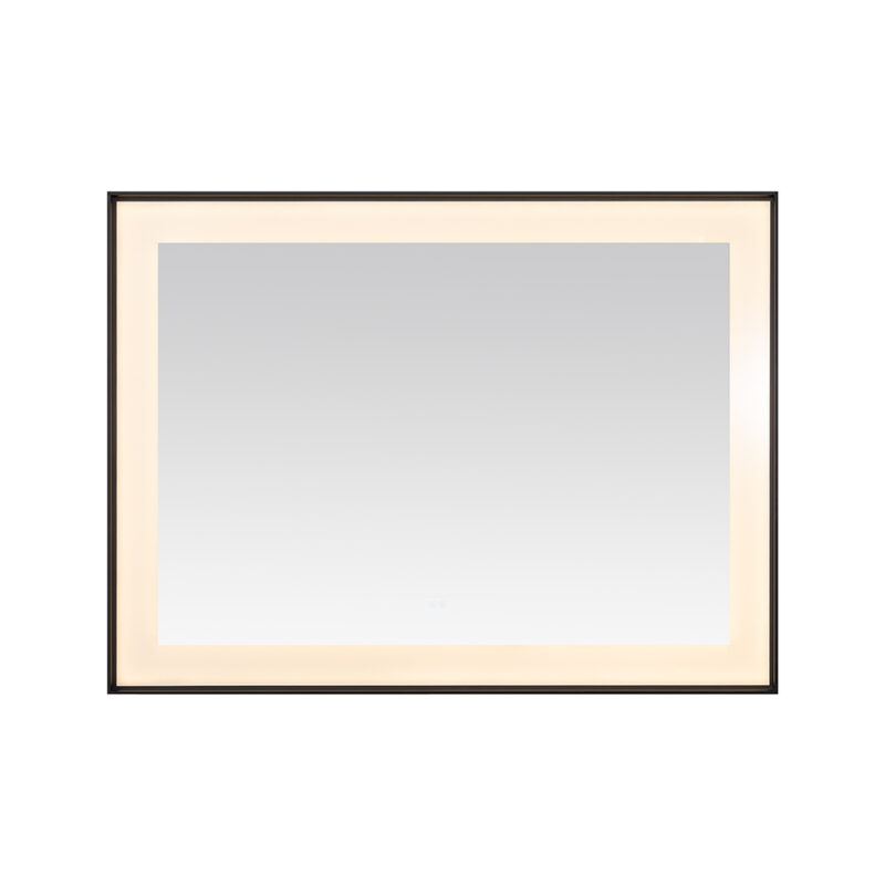  AQUADOM Lexington 48"x36"x2.28" LED Lighted Framed Mirror for Bathrooms with Defogger, Dimmer, Touch Control, 3 Color Lighting in Matte Black