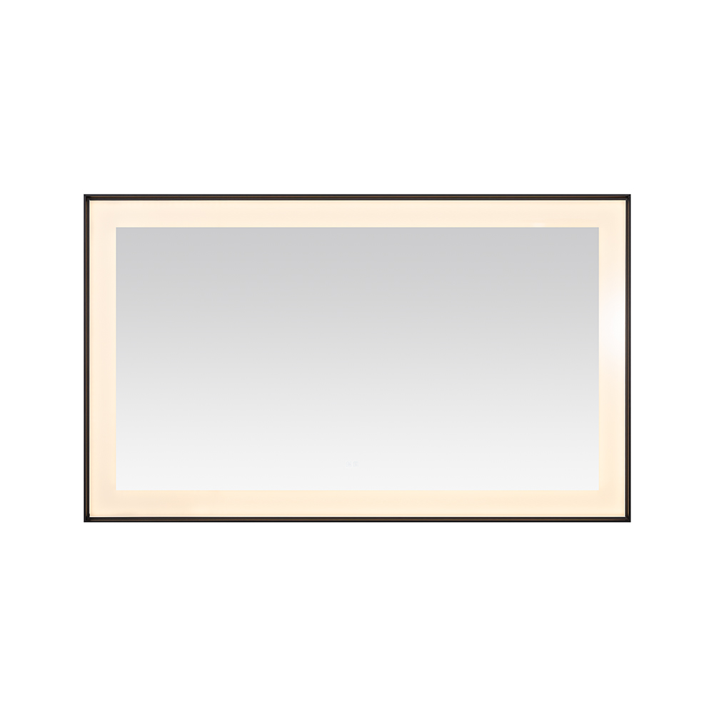 AQUADOM Lexington 60"x36"x2.28" LED Lighted Framed Mirror for Bathrooms with Defogger, Dimmer, Touch Control, 3 Color Lighting in Matte Black  AQUADOM Lexington 60"x36"x2.28" LED Lighted Framed Mirror for Bathrooms with Defogger, Dimmer, Touch Control, 3 Color Lighting in Matte Black